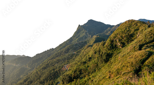 Fototapeta Naklejka Na Ścianę i Meble -  Mountains landscape isolated on transparent background. PNG File