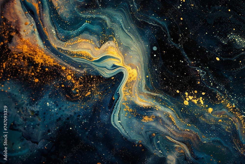 Obraz premium Liquid galaxy background made of paint Generative Ai 