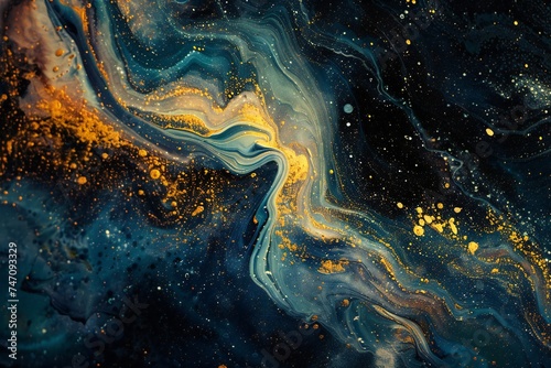 Liquid galaxy background made of paint Generative Ai  © LayerAce.com