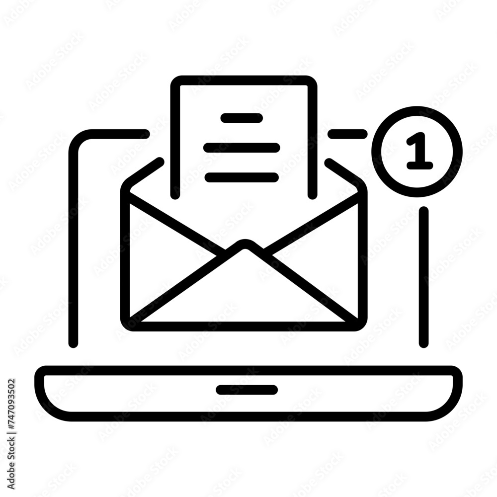 Easy to edit line icon of email notification Easy to edit line icon of email notification