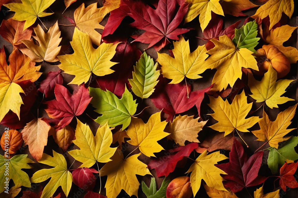 Autumn leaves background, top view Autumn leaves background, top view