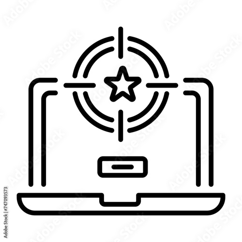 A well-designed linear icon of target reviews 