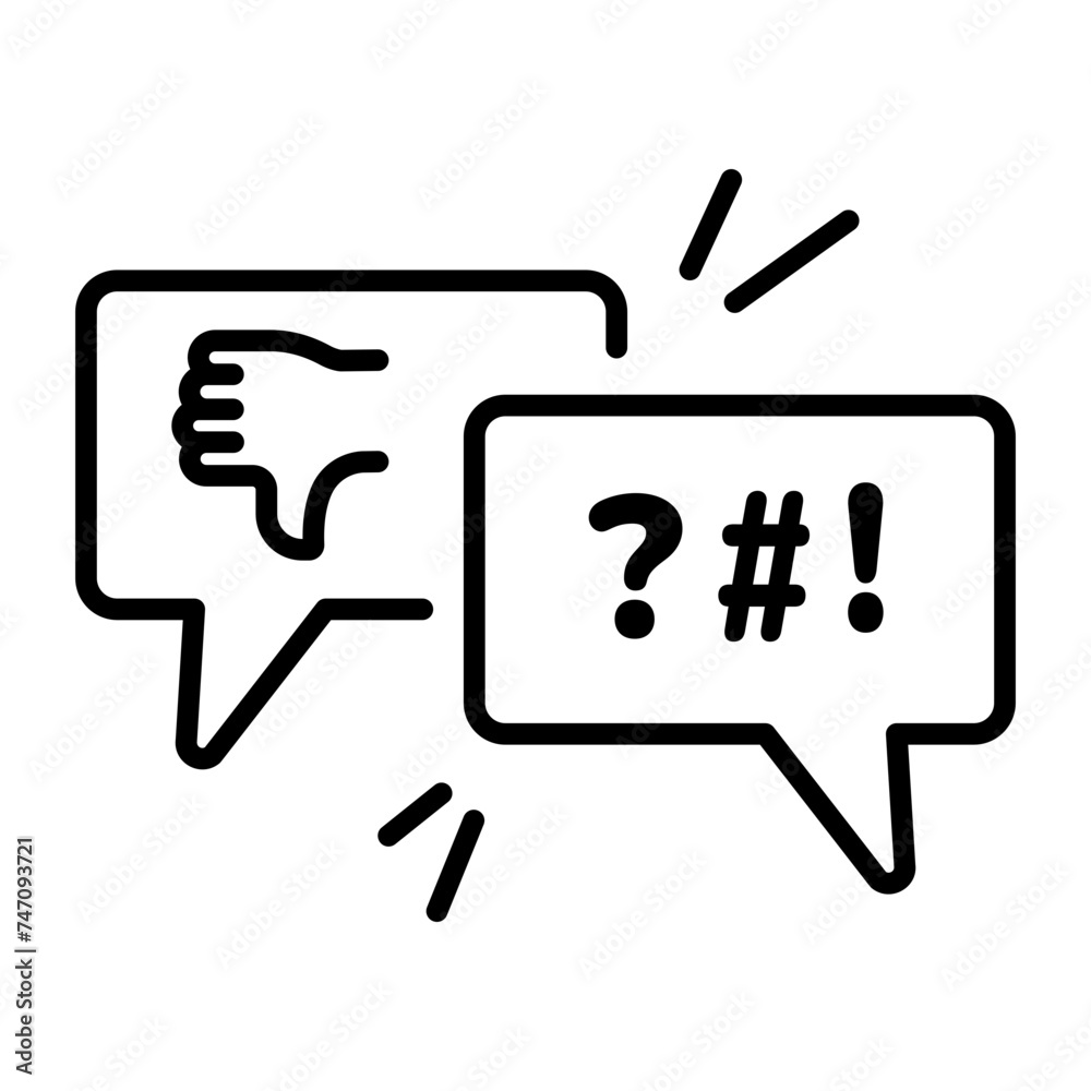 Handy line icon of bullying comments  - obrazy, fototapety, plakaty 