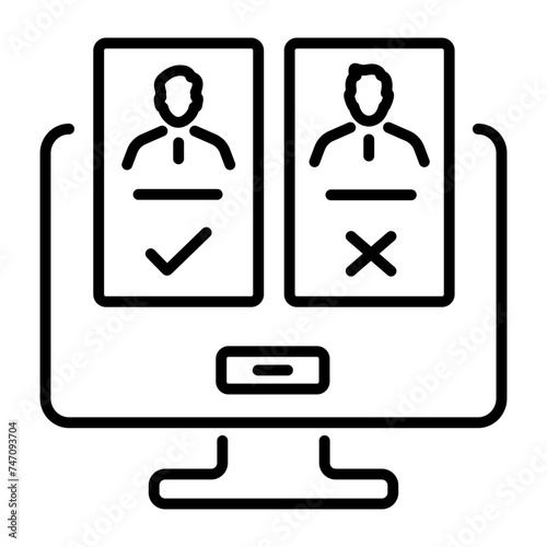 Ready to use linear icon of person feedback