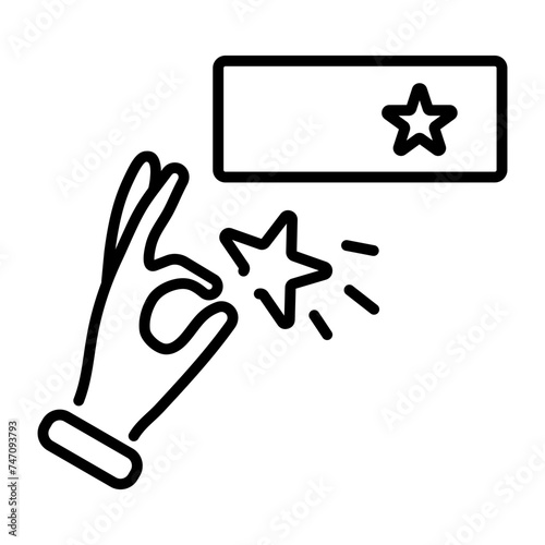 Check out linear icon depicting give ratings 