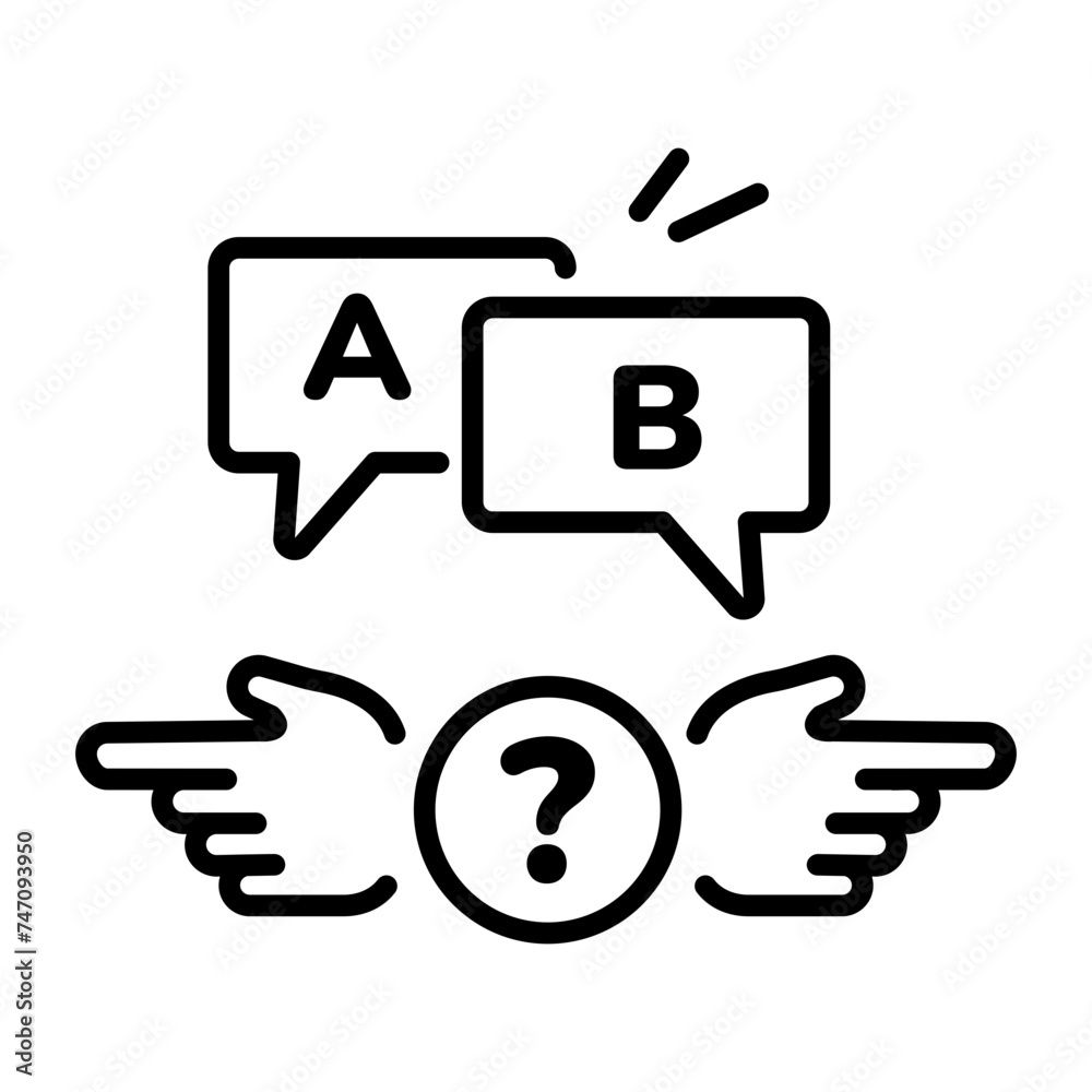 A line style icon of confusing question A line style icon of confusing question