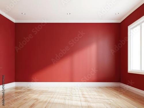 empty room with red curtains © alvian