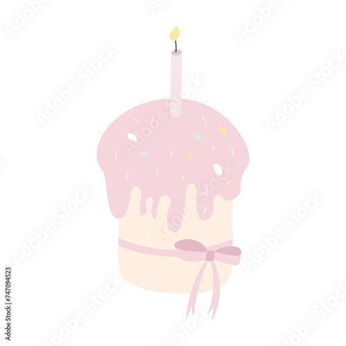 Easter Multicolored cake. Vector set in flat style. Element for poster, flyer, postcard, cover, advertising design.