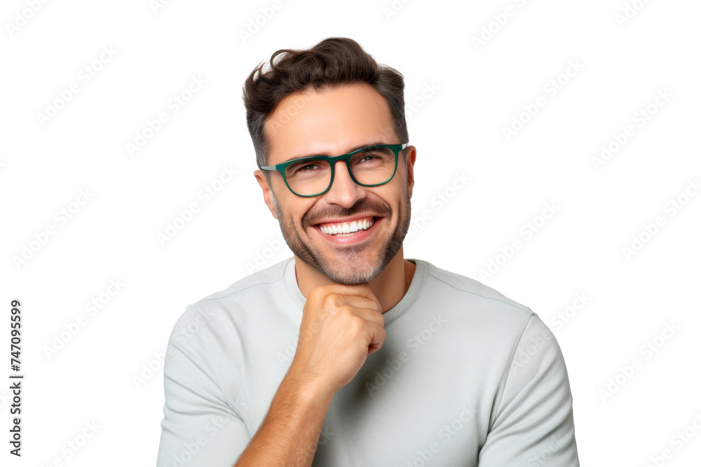 Studio portrait of handsome young Caucasian Americana man wear glasses and casual shirt with a beautiful smiling isolated on transparent png background. Studio portrait of handsome young Caucasian Americana man wear glasses and casual shirt with a beautiful smiling isolated on transparent png background.