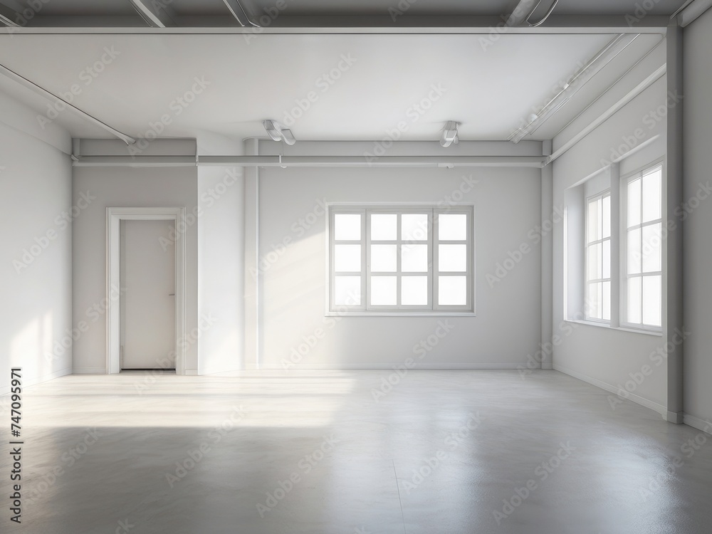 Obraz premium empty room with windows
