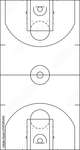 Basketball court icon, basketball court dimensions lines, Basketball court markup, basket field vector illustration
