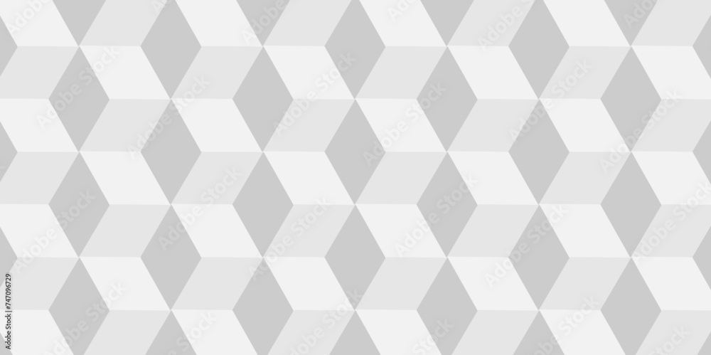 Minimal modern cubes geometric tile and mosaic wall grid backdrop hexagon technology wallpaper background. White and gray geometric block cube structure backdrop grid triangle texture vintage design