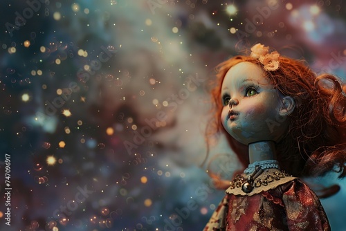Unveil the secrets of a dolls journey through the vastness of the universe photo