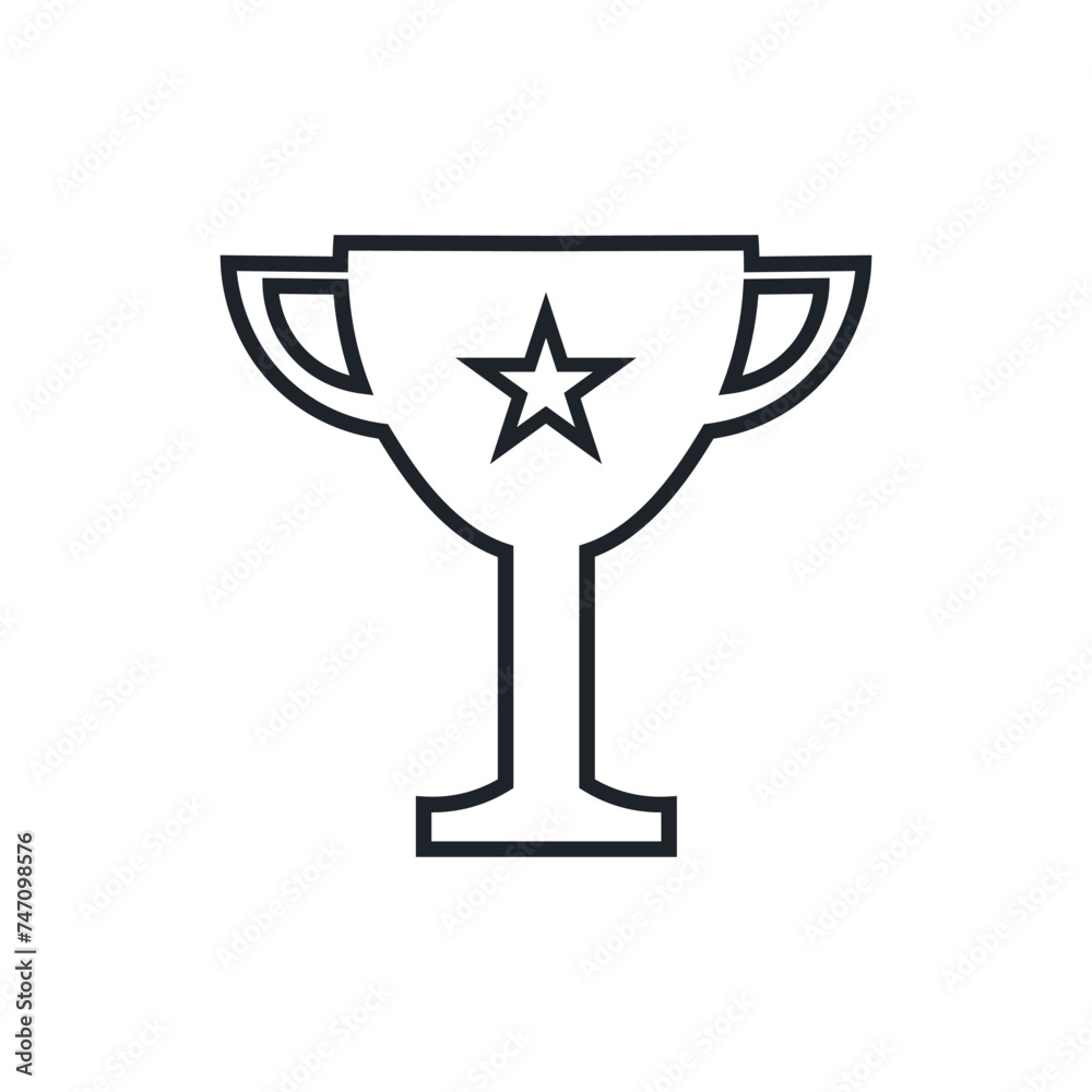 Vector illustration of winner's trophy outline icon. The trophy vector is a symbol of victory in a sports event. Vector illustration of winner's trophy outline icon. The trophy vector is a symbol of victory in a sports event.
