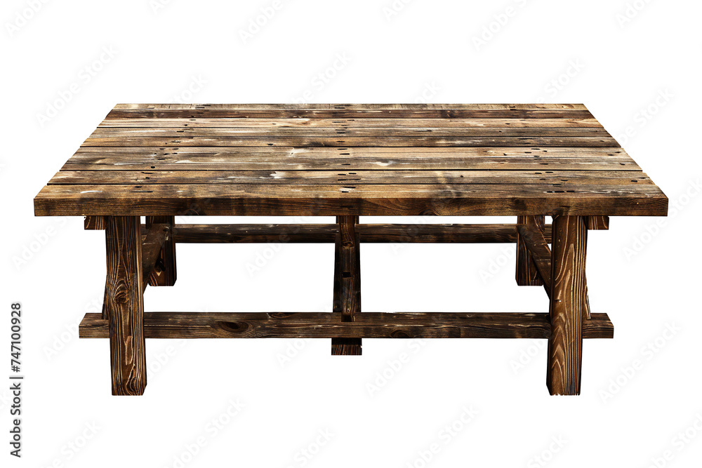 Wood table isolated on transparent background Generative Ai Wood table isolated on transparent background Generative Ai