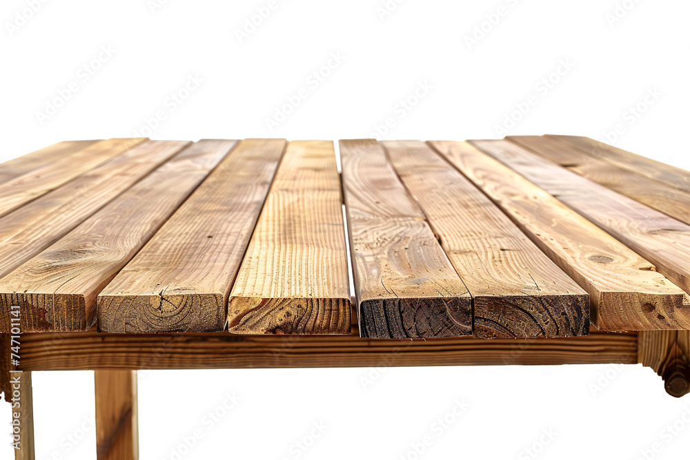 Wood table isolated on transparent background Generative Ai Wood table isolated on transparent background Generative Ai