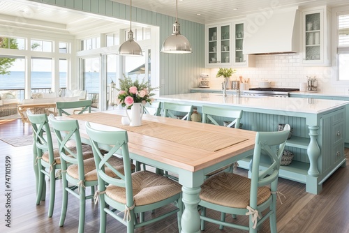 Mint Dining Chairs  Coastal-Inspired Kitchen Interiors with a Seaside Feel