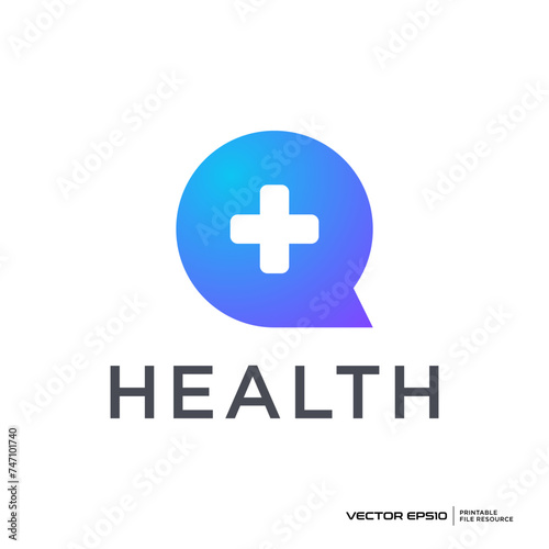 Chat health logo vector illustration