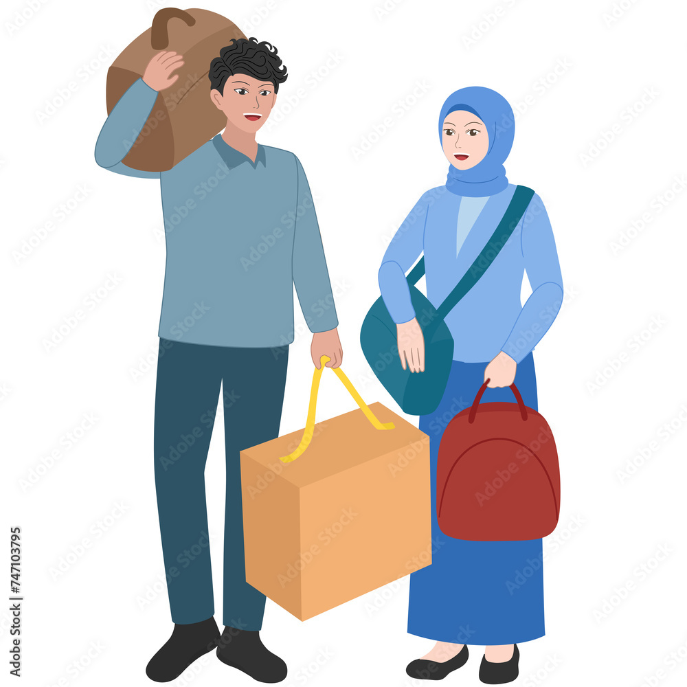 people mudik cartoon illustration people mudik cartoon illustration