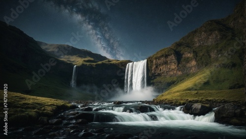 waterfall in the mountains