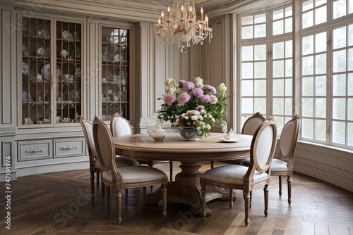 French Provincial Round Table Minimalist Dining Room Designs