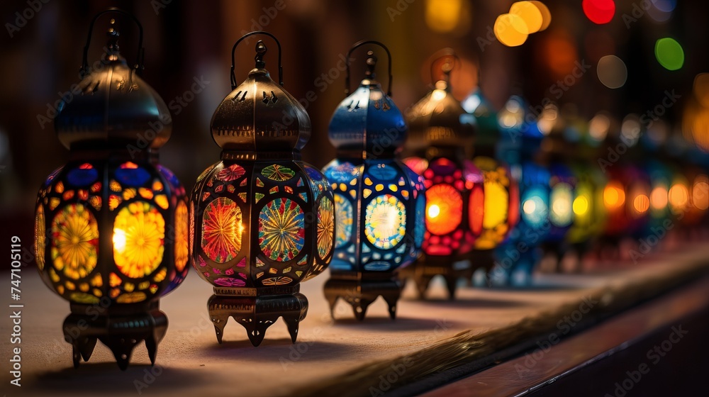 Lanterns lit during the holy month of Ramadan Lanterns lit during the holy month of Ramadan