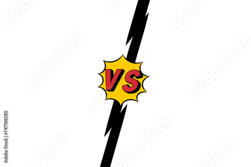 retro versus vs match fight flat style vector illustration isolated on white and transparent background. red yellow black color design
