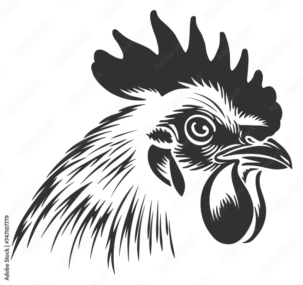 Fototapeta premium vector illustration of a rooster without background