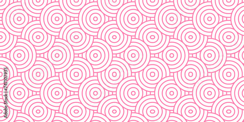 Modern diamond geometric waves spiral pattern and abstract circle wave transparent lines. pink seamless tile stripe geomatics create retro square line backdrop pattern background. Overlapping Pattern.