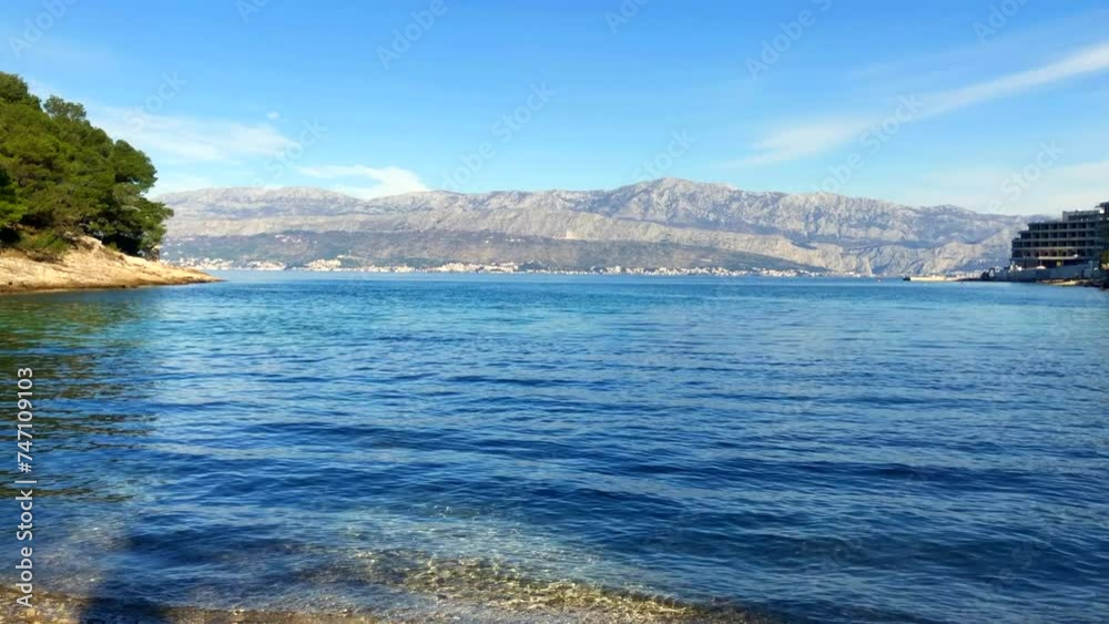 Coastal ocean and mountain views. Dalmatia. Epic Panorama Nature Scenery. Dalmatian coast. Brac Island, Croatia. Europe. Coastal ocean and mountain views. Dalmatia. Epic Panorama Nature Scenery. Dalmatian coast. Brac Island, Croatia. Europe.