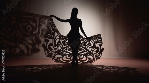 Special effect of arabesque shadow on background