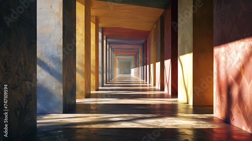 An infinite corridor of light, with walls made of shifting, abstract patterns