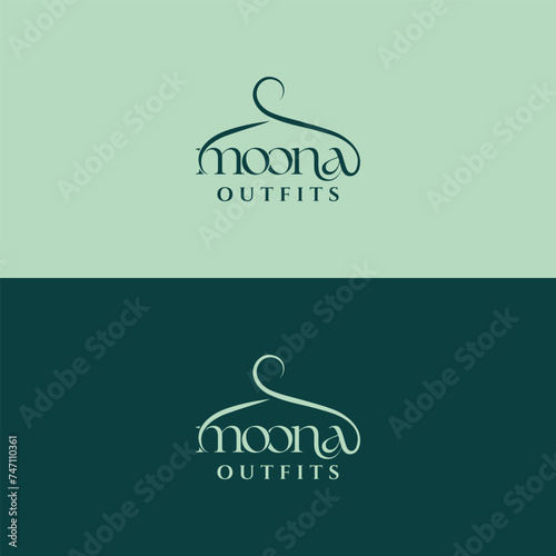 Moona Outfits Simple and Elegant Wordmark Clothing Brand Logo Design
