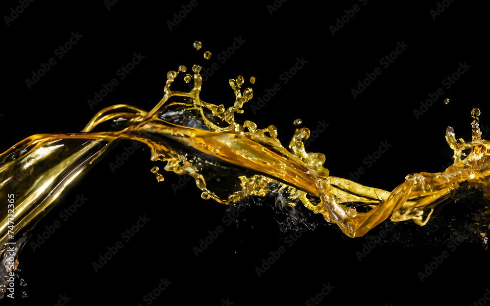 Golden Glow Wave On Black Background With Gold Accents