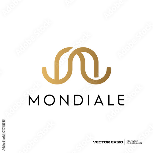 Letter M luxury logo vector illustration