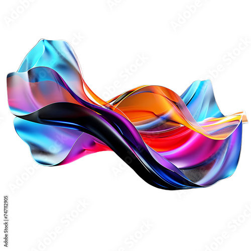 3D abstract colorful glass, 3d rendering