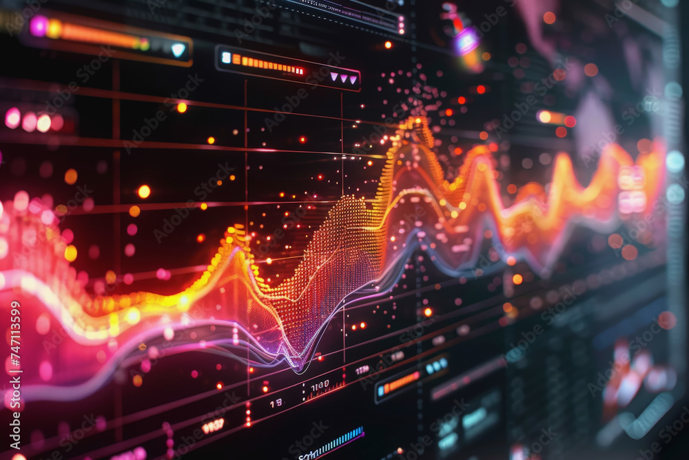 Fototapeta premium Abstract futuristic background Data Transfer. technology concept cyberspace background AI Generated.