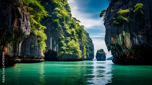 Majestic view of Ao Phang Nga National Park, Thailand - A Sea of Tranquility meets Skyline Paradise