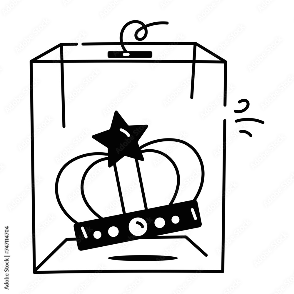 Easy to edit line icon of a crown case Easy to edit line icon of a crown case