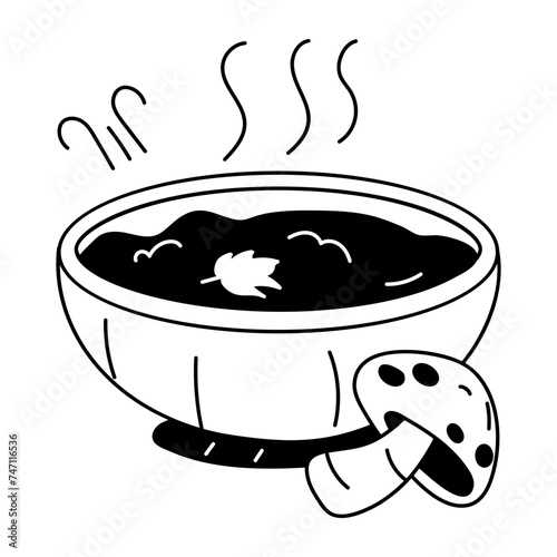 Check out this glyph icon of mushroom soup 