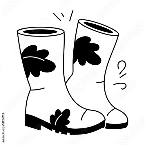 Check out this doodle icon of rubber boots 