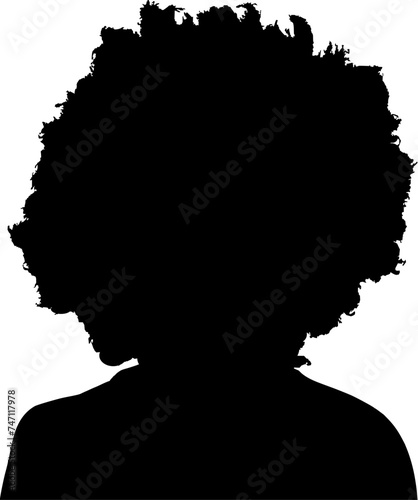 Vektor Silhouette - Kopf mit Afro Haaren - Style Look