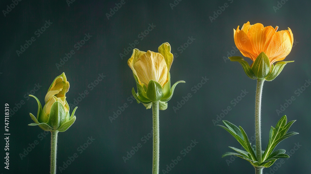 Time lapse concept capturing the beautiful and gradual process of a flower blooming from a bud to full bloom illustrating the natural cycle of growth and beauty Time lapse concept capturing the beautiful and gradual process of a flower blooming from a bud to full bloom illustrating the natural cycle of growth and beauty