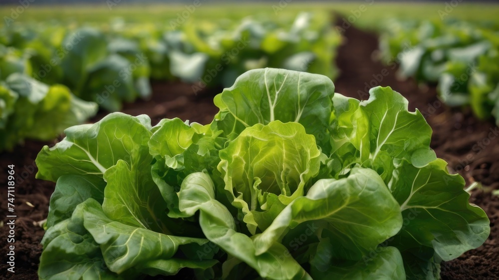 Fresh lettuce in a vegetable garden Fresh lettuce in a vegetable garden