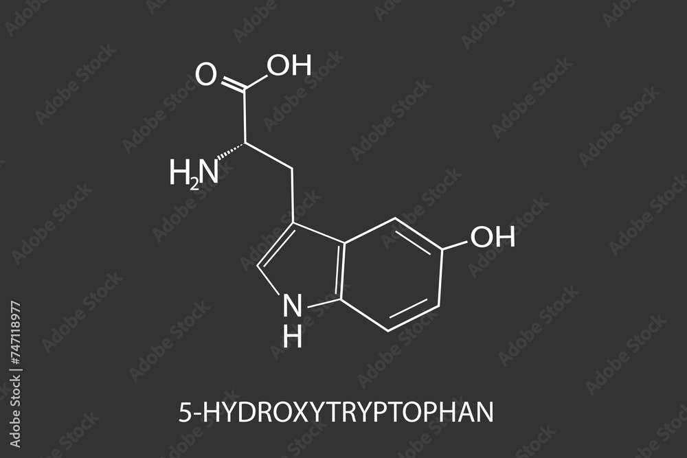 5-hydroxytryptophan molecular skeletal chemical formula	
