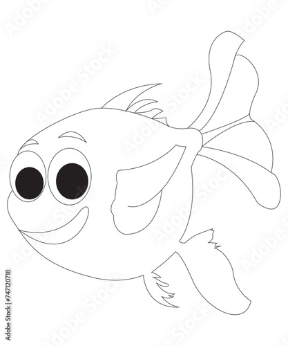 cute fish coloring page for kids