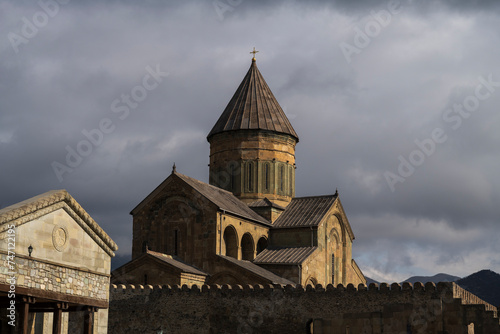 Svetitskhoveli Cathedral in north of Tbilisi, tourism in Georgia, sightseeing photo