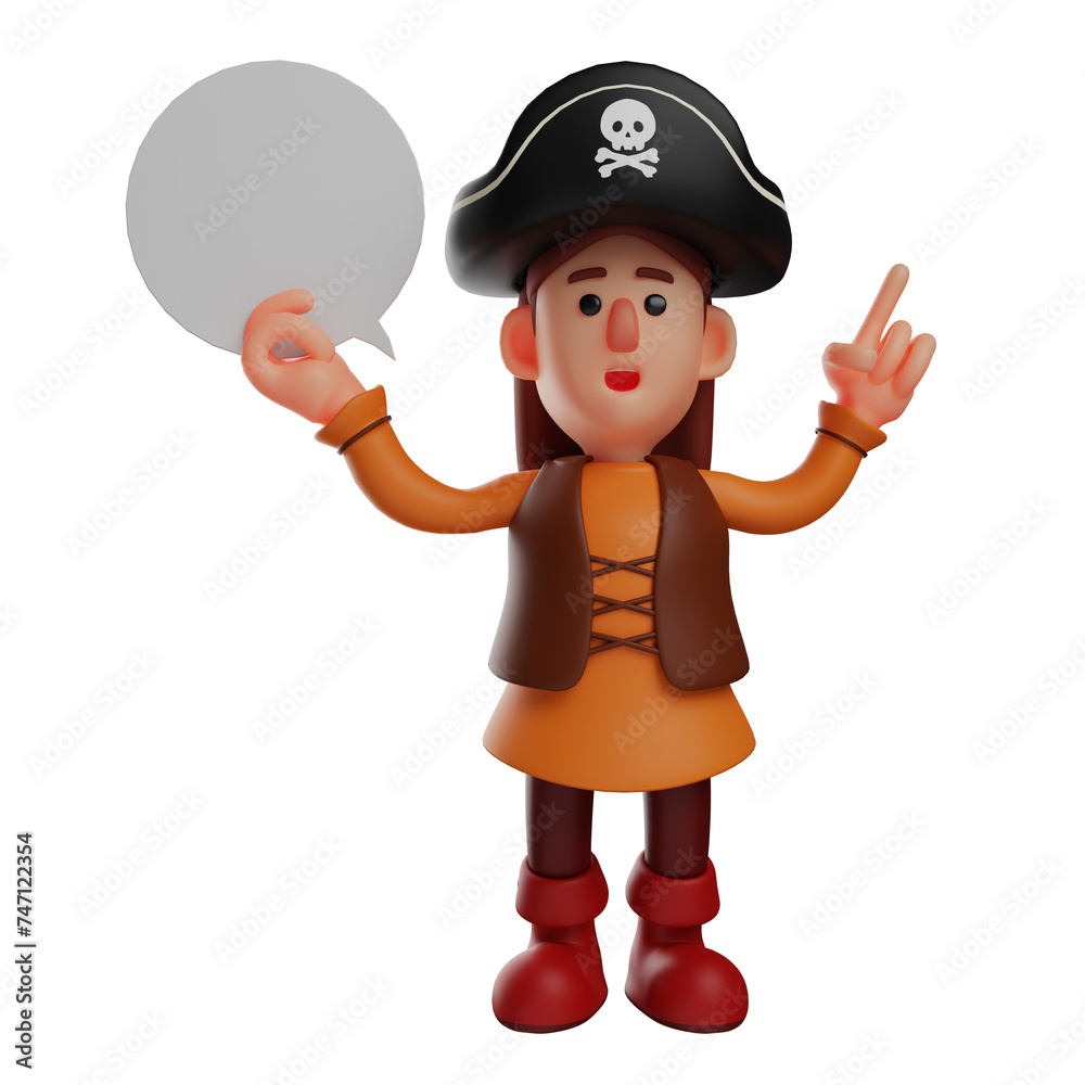 3D illustration. 3D Pirate Cartoon Character Design with a sweet smile. holding paper in hand. showed a confused expression. 3D Cartoon Character 3D illustration. 3D Pirate Cartoon Character Design with a sweet smile. holding paper in hand. showed a confused expression. 3D Cartoon Character