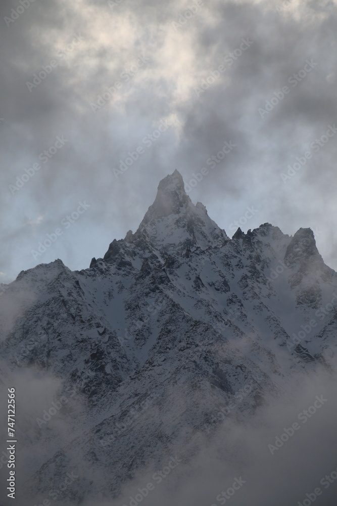 clouds over the mountains of Hunza Pakistan