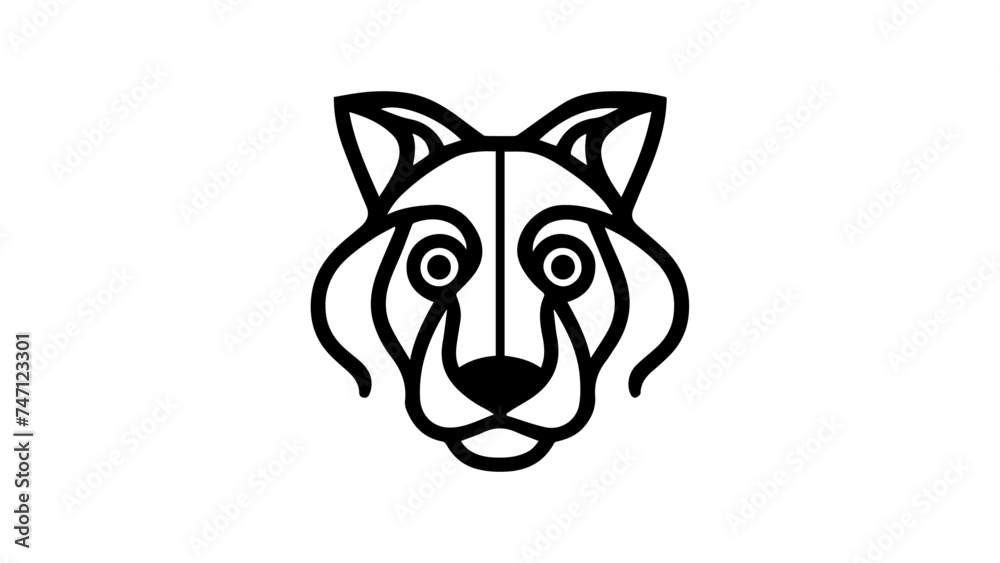 Fototapeta premium funny amazed head of a dog illustration